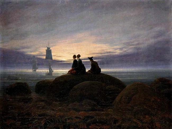 Caspar David Friedrich Moonrise by the Sea Sweden oil painting art